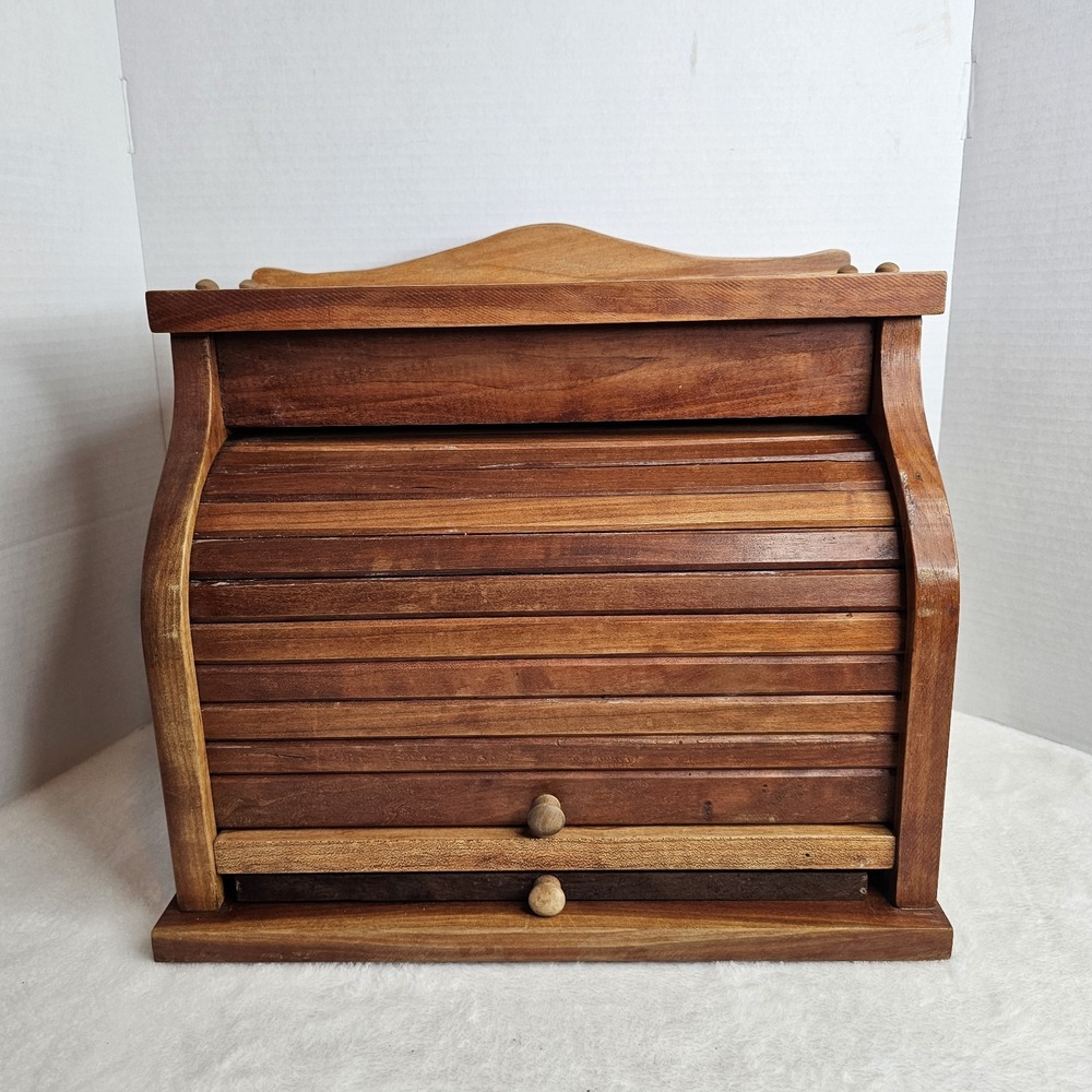 Vintage Handmade Bread Box With Cutting Board